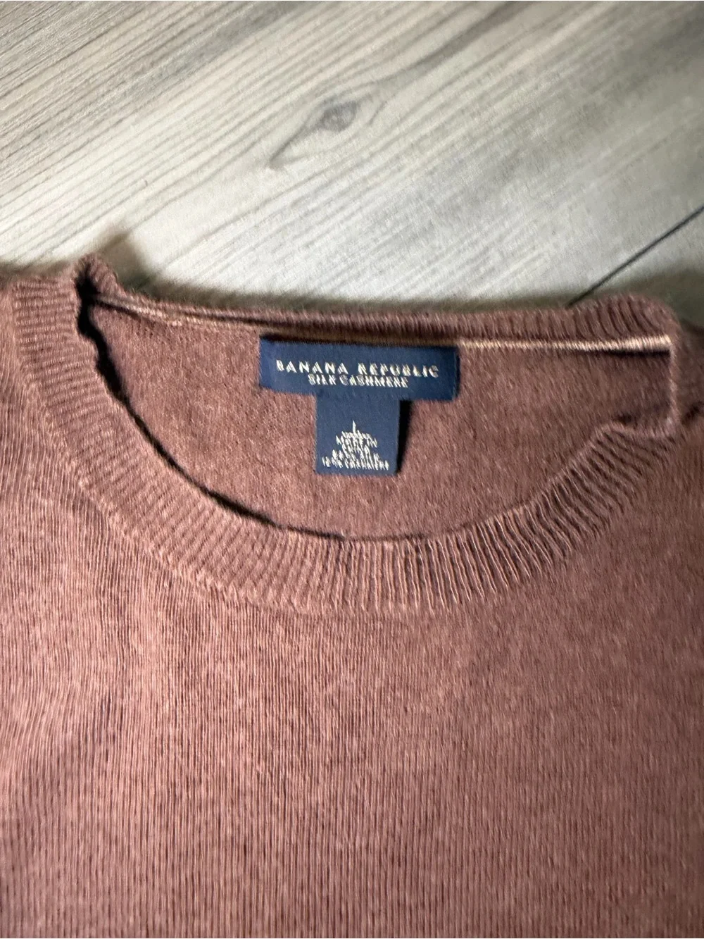 Banana Republic Men's Brown Crewneck Sweater Silk Cashmere Size Large